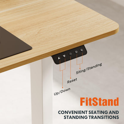 FitStand Adjustable Stand Up Desk with Memory Preset, Standing Desk 63 x 30 Inch Electric Stand Up Desk Home Office Desk Computer Workstation Sit