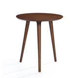 GDFStudio Evangeline Finished Wood End Table w/Faux Wood Overlay (Natural Walnut) GDFStudio