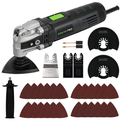 GALAX PRO 3.5A 6 Variable Speed Oscillating Multi Tool Kit with Quick Clamp System Change and 30pcs Accessories, Oscillating Angle:4° for Cutting, - WoodArtSupply