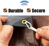 RAINDEWAY 10x20 Feet Super Heavy Duty Tarp 18 Mil, UV Resistant, Weatherproof, Multipurpose Waterproof Poly Tarp with Reinforced Edges, Brown/Gray RAINDEWAY