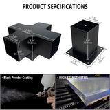 DEVALLEY 5-Way Right Corner Pergola Brackets Kit,Woodwork Brackets with Post Anchors for 4" x 4"(Actual:3.5"x3.5") Wood Beams for Patio DEVALLEY