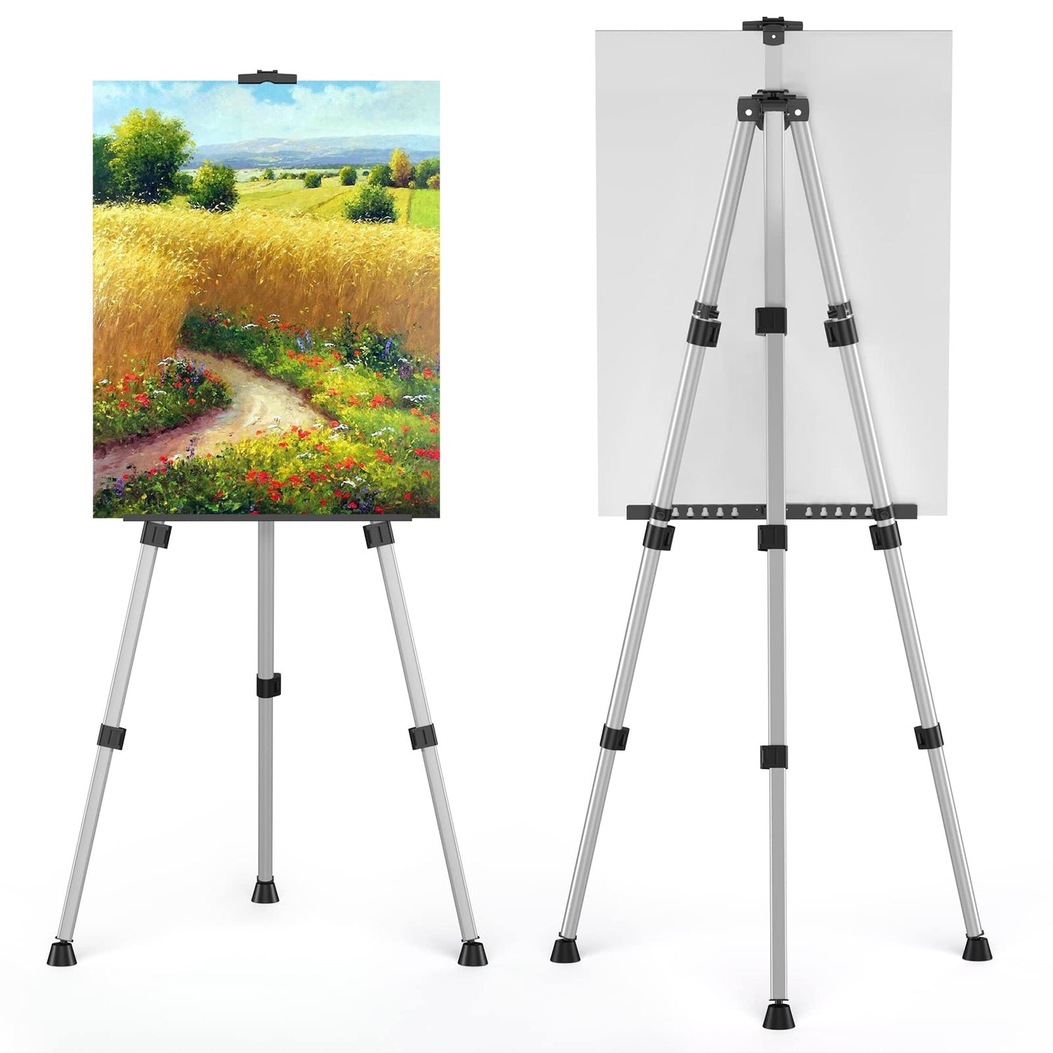 Art Painting Display Easel Stands - Portable Adjustable Aluminum Metal Tripod Artist Easels with Bags, Height from 17" to 66", Extra Sturdy for abitcha