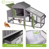 GUTINNEEN Chicken Coop Mobile Hen House Wooden with Run Poultry Cage with Nesting Box,Movable GUTINNEEN