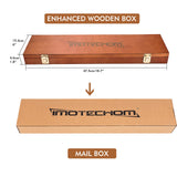 IMOTECHOM 4-Pieces Carbide Tipped Woodturning Tools Lathe Chisel Set with Stainless Steel Blade, Wooden Box IMOTECHOM