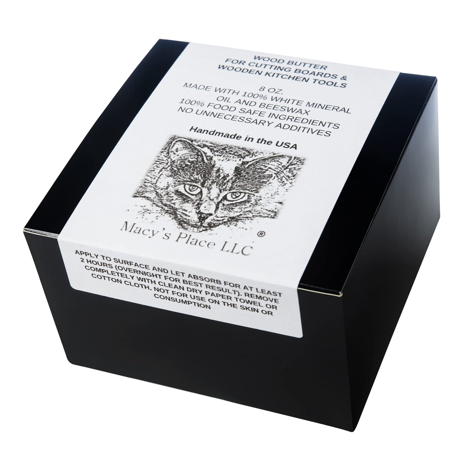 Wood Butter Cutting Board Wax - 8 oz - Conditioner for Butcher Block and Wooden Kitchen Tools. Macy;s Place Food Grade Mineral Oil and Beeswax for Macy's Place