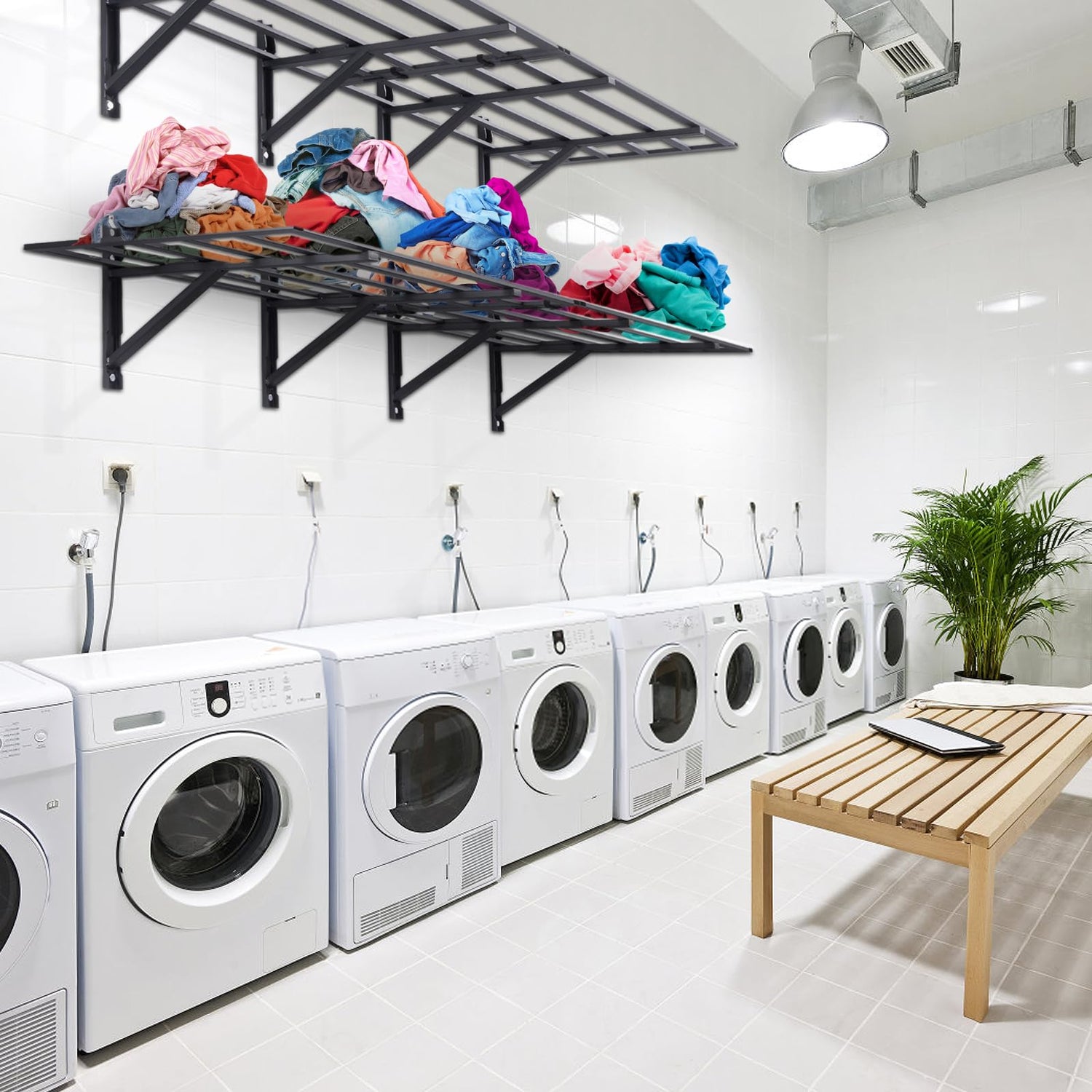 VEVOR Garage Shelving Wall Mounted, 2 x 6 ft Heavy Duty Garage Wall Shelves, 1600 lbs Load Capacity Garage Storage Rack Floating Shelves, 2 Pack, VEVOR