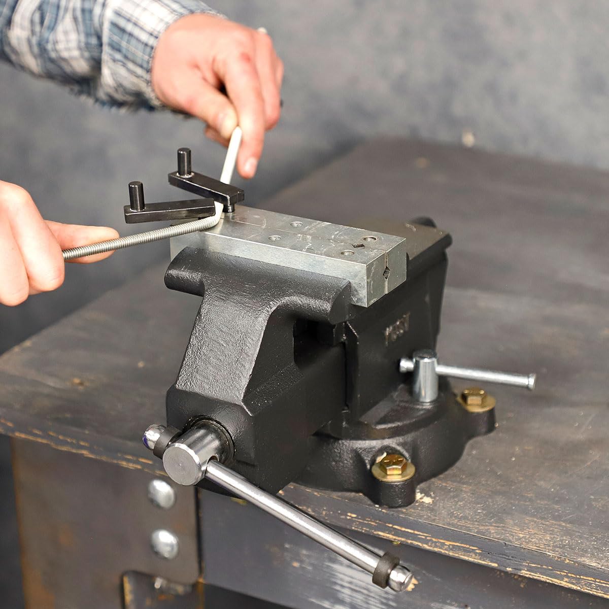 Yost MV-5 Multipurpose 5" Wide Jaw Homeowners Bench Vise | Industrial & Workshop-Grade Work Table Mechanic Tools for Wood Working, Metal Works, & DIY - WoodArtSupply