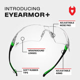 NoCry Clear Safety Glasses for Men and Women; Lightweight Work Glasses with Adjustable Frames and No-Slip Grips; Scratch Resistant Anti Fog Safety NoCry