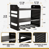 BUILTSTRONG Power Tool Organizer Wall Mount - 3-Tier Heavy-Duty Metal Hand Tool Storage Rack, Utility Racks, Drill Holder, PegBoard Side, & More - BUILTSTRONG