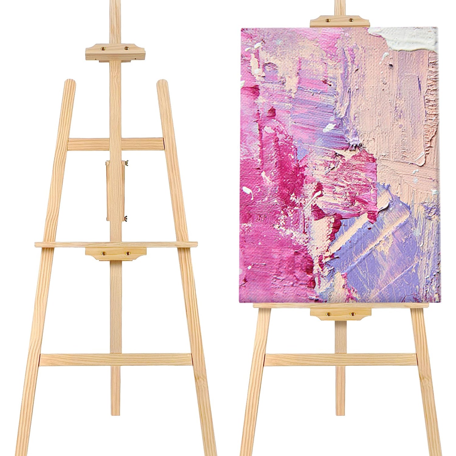 Stuelloaf Adjustable Wooden Painting Easel, Art Easel Stand Hold up to 48'', Painting Canvas for Wedding Sign and Poster, Drawing for Adults, Stuelloaf