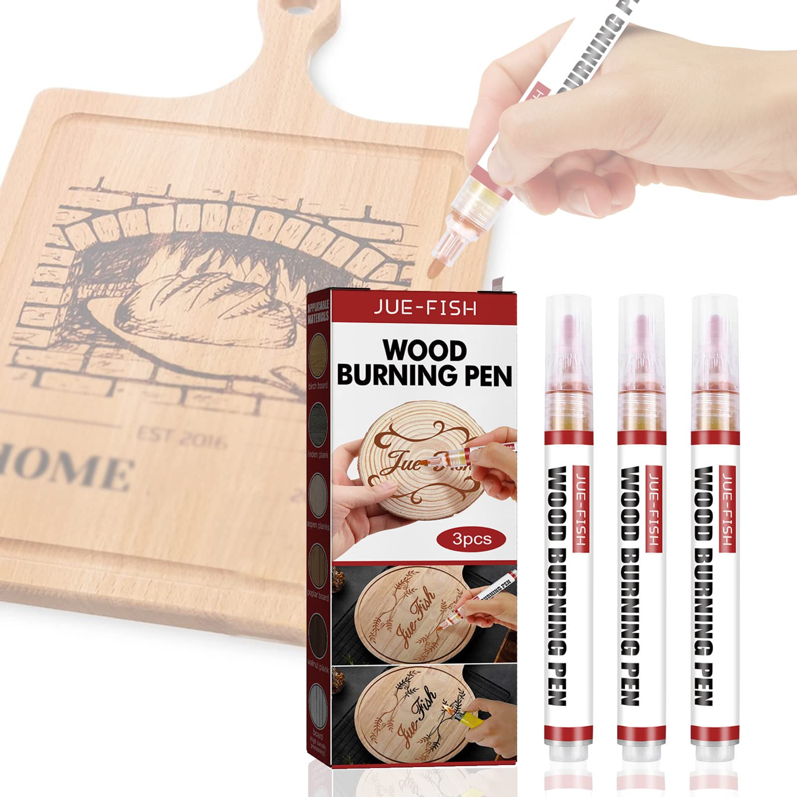 RnemiTe-amo Wood Burning Pen Set, 3PCS Wood Burning Pen Marker Scorch Pen Marker for DIY Wood Painting,Suitable for Artists and Beginners in DIY Wood - WoodArtSupply