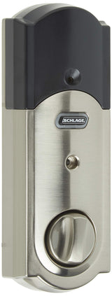 SCHLAGE Z-Wave Connect Camelot Touchscreen Deadbolt with Built-In Alarm, Satin Nickel, BE469 CAM 619, Works with Alexa via SmartThings, Wink or Iris SCHLAGE