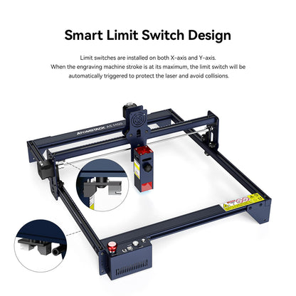 ATOMSTACK A5 M50 Laser Engraver, 5.5W Fixed-Focus 0.08mm Compressed Spot Laser Cutter and Engraving Machine for Wood Metal Acrylic, Engraving Area - WoodArtSupply