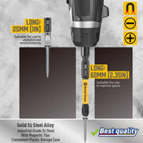 Amartisan 24-piece Screwdriver Bit Set | Magnetic Slotted Phillips driver bit set | S2 Steel, long 1" and 2.3" Head Drill Bits Set Amartisan