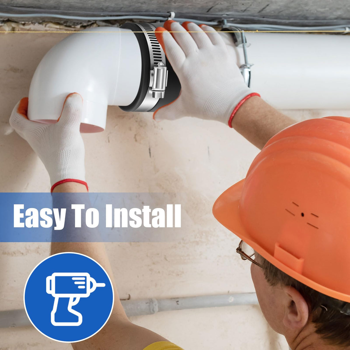 Minatee 2 Pcs Dust Control Flex Cuffs with Adjustable Hose Clamps Hose Connector Ports with Stainless Steel Clamps Dust Collection Fittings, Black Minatee