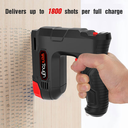 Powertough 4v Cordless Staple Gun/Brad Nailer 2 in 1 Free Staple USB Cable 2000pcs Free Staple and Brad Nails(T90:8mmx1000+6mmx500pcs, 18GA:10mmx500) - WoodArtSupply