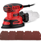 Electric Sander, 220W Detail Sander 13000 OPM Compact Power Sander with Dust Collector 1.6Amp Hand Sander with 20PCS Sanderpapers for Wood Vistreck