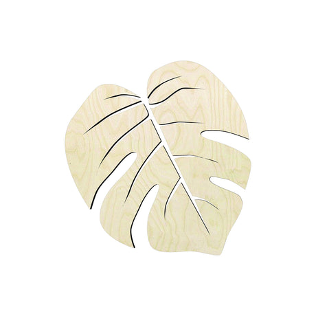 Wooden Monstera Leaf cutout, Swiss Cheese plant craft wood DIY (Multiple size options) unfinished sanded Boho House plant Leaf shape Generic