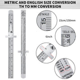 6 Inch 15 cm Pocket Ruler Flexible Precision Stainless Steel Ruler with Detachable Clips Stainless Steel Pocket Clip Scale Gauge Ruler Metric British Frienda