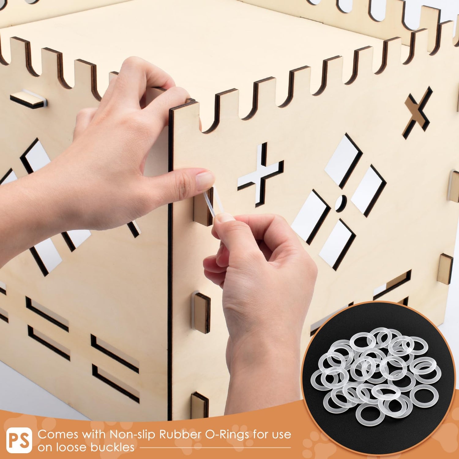 Bissap Wooden Rabbit Hideout Castle, Extra Large Bunny Houses and Hideouts Indoor Outdoor Rabbit Hidey Habitat for Bunnies Chinchillas Hamsters Bissap