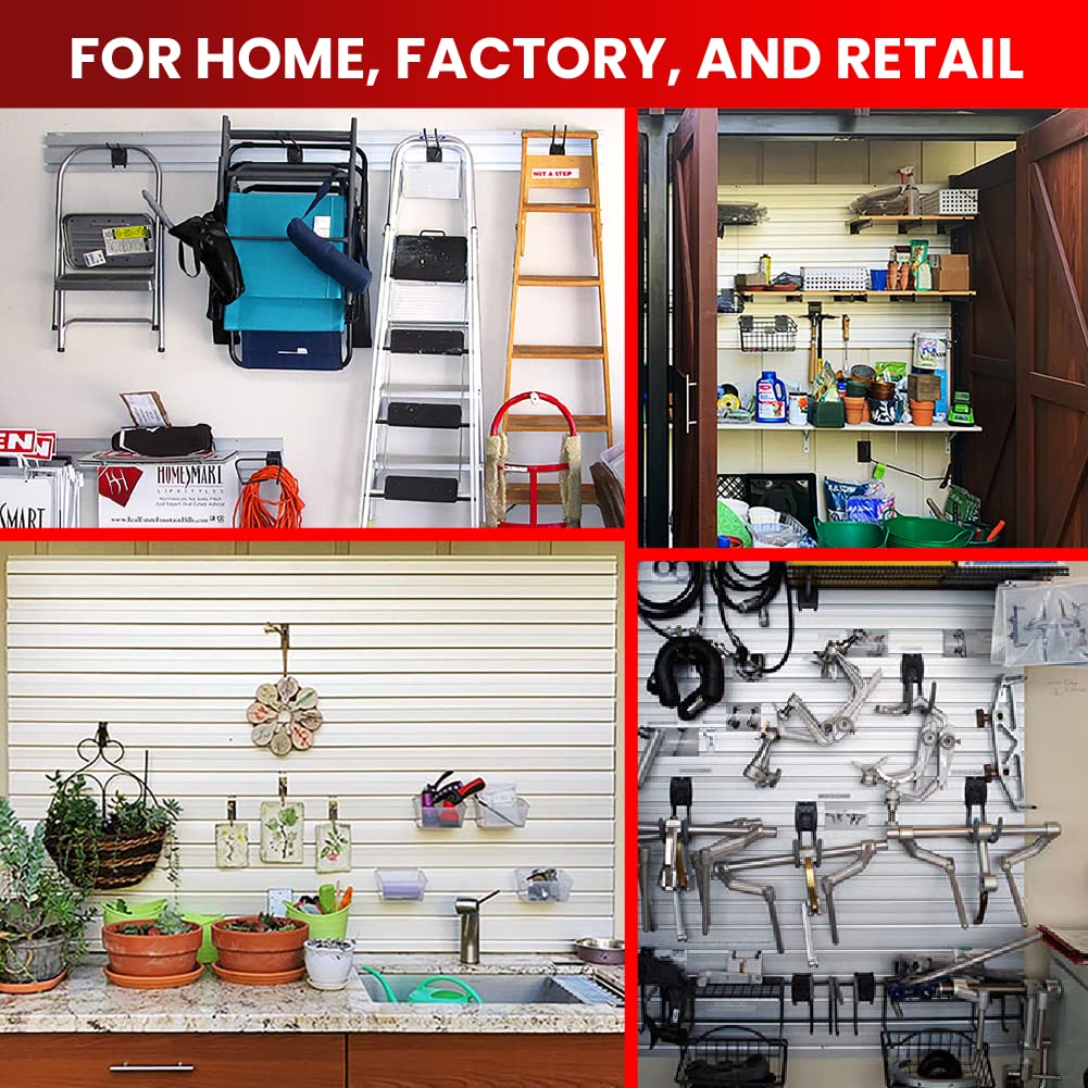 DLDIRECT DiamondLife Aluminum Slatwall Panel Garage Wall Organizer Heavy Duty Wall Mounted Slat Wall Rack, Interlocking Paneling for Garage Wall Slat DLDIRECT