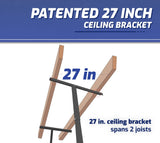 SafeRacks 3x8 Overhead Garage Storage Rack - 500 Pound Weight Capacity Height Adjustable Steel Ceiling-Mounted Rack with Accessories (Hammertone) SafeRacks