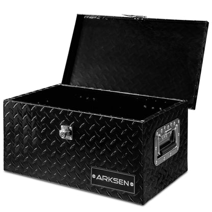 ARKSEN 20 Inch Heavy Duty Aluminum Diamond Plate Tool Box Chest Box Pick Up Truck Bed RV Trailer Toolbox Storage with Side Handle and Lock Keys –