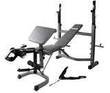 Body Champ Olympic Weight Bench, Workout Equipment for Home Workouts, Bench Press with Preacher Curl, Leg Developer and Crunch Handle At Dark Body Champ