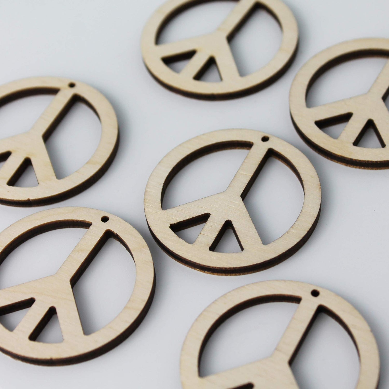 ALL SIZES BULK (12pc to 100pc) Unfinished Wood Wooden Laser Cutout Circle Peace Sign Dangle Earring Jewelry Blanks Charms Shape Crafts Made in Texas Texan Wood Crafts