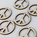 ALL SIZES BULK (12pc to 100pc) Unfinished Wood Wooden Laser Cutout Circle Peace Sign Dangle Earring Jewelry Blanks Charms Shape Crafts Made in Texas Texan Wood Crafts