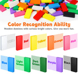 Large Dominoes for Kids, Wooden Dominos Set Include 200 PCS Colorful Domino Blocks, 11 Add-on Tricks and 1 Storage Bag, Bulk Building Dominoes, Tile PEBIRA