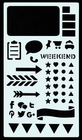 Dotted Journal Stencil Set (Over 300 designs that are great for bullet journaling, planners, and notebooks) (English, Telugu and German Edition) PETER PAUPER PRESS