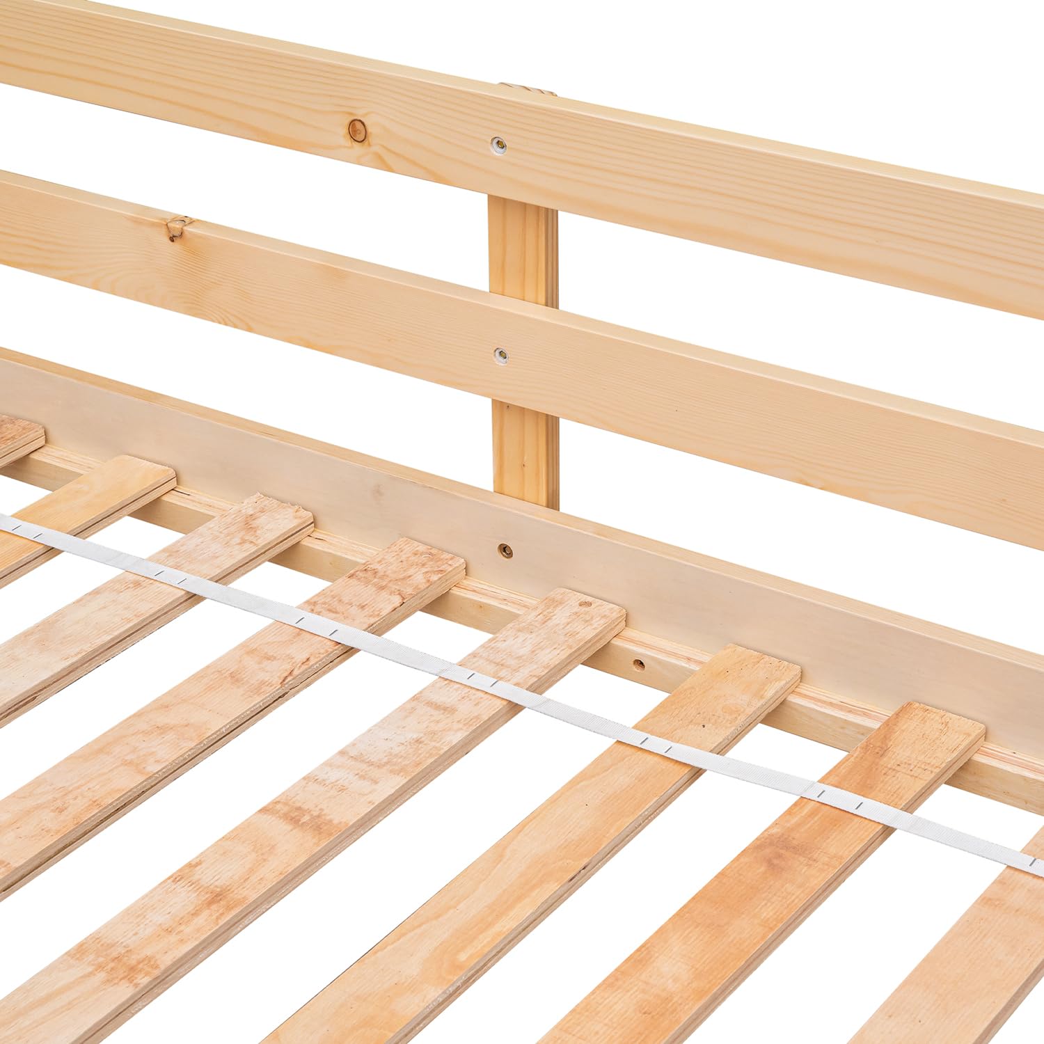 CNANXU Twin Low Bunk Bed - Space-Saving Wood Loft Bed for Kids with Ladder and Full Length Guardrail CNANXU