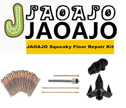 JAOAJO Floor Fix Screws Repair Kit with 5 Tools and 50 Screws for Wood Floors, Eliminate Squeaks Under Floor Loose