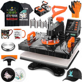 Pro 8 in 1 Heat Press Machine Combo T Shirt Pressing Machine 15x12Multifunctional 360°Rotation Swing Printing Sublimation Heat Press Transfer Machine DREAMVAN