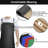 Sheomern Waterproof Rubber Apron, 43" Anti-Tear Heavy Duty Vinyl Apron Adjustable Thicker Cross Back Dishwasher Apron for Restaurant Dishwashing, Sheomern