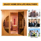 ZONEMEL Far Infrared 2 Person Wooden Sauna Room with Recliner, Red Cedar Luxury Indoor Sauna with 9 Heating Panels, Oxygen Bar, 3400 Watt, Infrared ZONEMEL