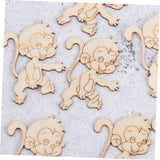SEWACC 40 Pcs Unfinished Wood Monkey Cutout Shapes Wood Cutouts for DIY Crafts Wood Letters Crafts Dining Table Decor Desk Topper Unfinished Wooden SEWACC
