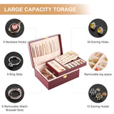 Sanikeon Jewelry Boxes for Women Girls PU Leather Jewelry Organizer Box 2 Layer Large Jewelry Storage Case Removable Tray for Necklace Earring Ring Sanikeon