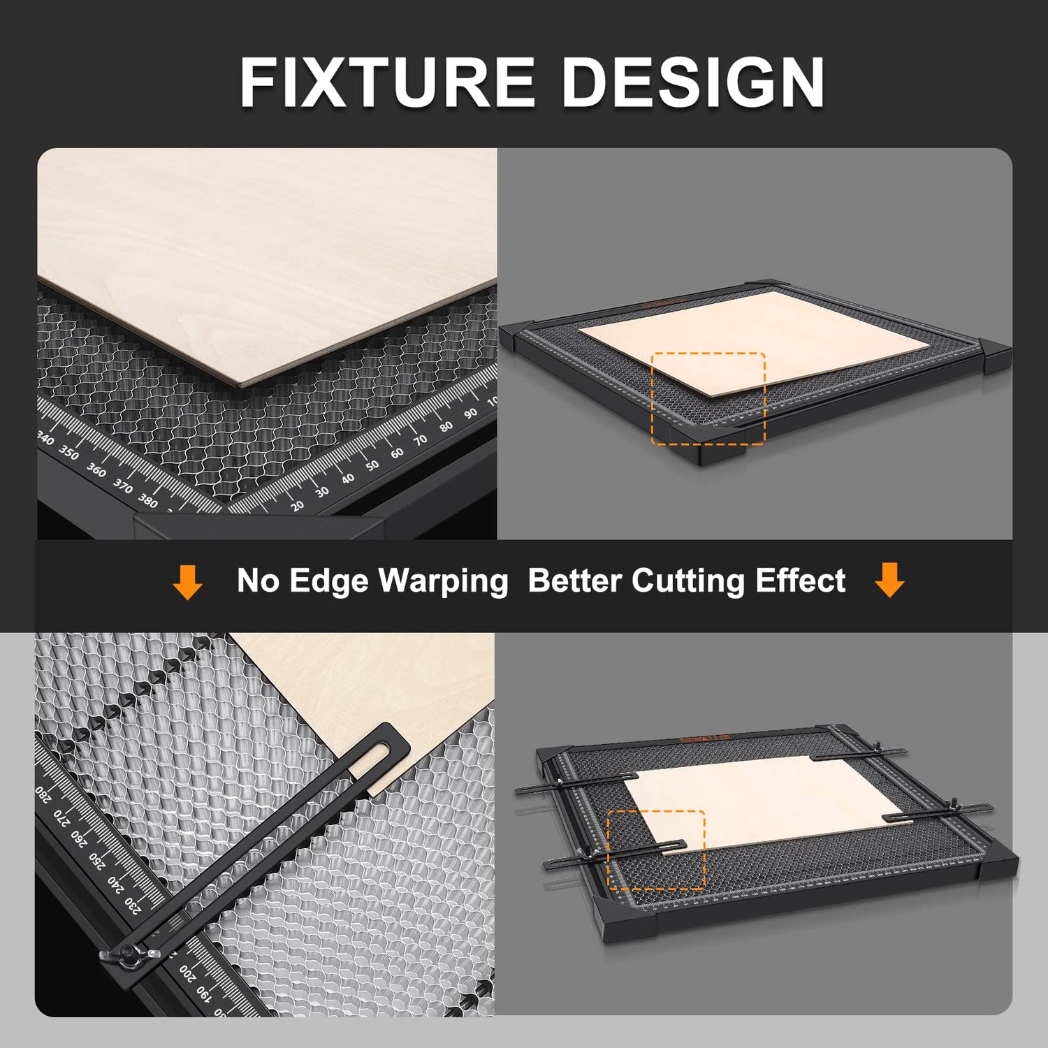 DEWALLIE Honeycomb Laser Bed with Fixture, 18.5x17.32x0.87'' Honeycomb Working Table for Xtool D1 and D1 Pro Diode Laser Engraver and Cutter, Smooth DEWALLIE