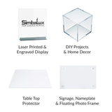 SimbaLux Acrylic Sheet Clear Cast Plexiglass 12” x 12” Square Panel 1/8” Thick (3mm) Pack of 2 Transparent Plastic Plexi Glass Board with Protective SimbaLux