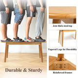 Cttasty Entryway Bench, Solid Wood Dining Bench, Midcentury End of Bed Bench w/Rounded Corner, Outdoor Bench w/Robust Construction, Bedroom Bench, Cttasty