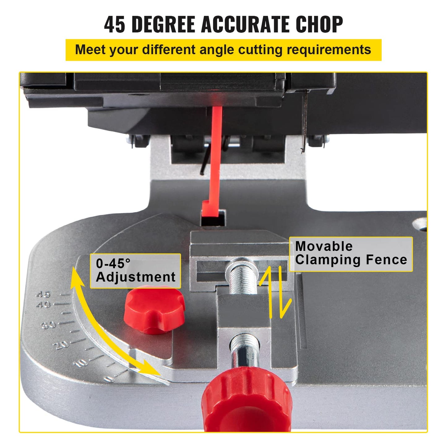 VEVOR Mini Miter Cut-off Chop Saw, Two 2-5/16" Blade of Steel and Resin with 1/2inch Cutting Depth, 0-45° Benchtop Miter Saw for Copper, Aluminum, - WoodArtSupply