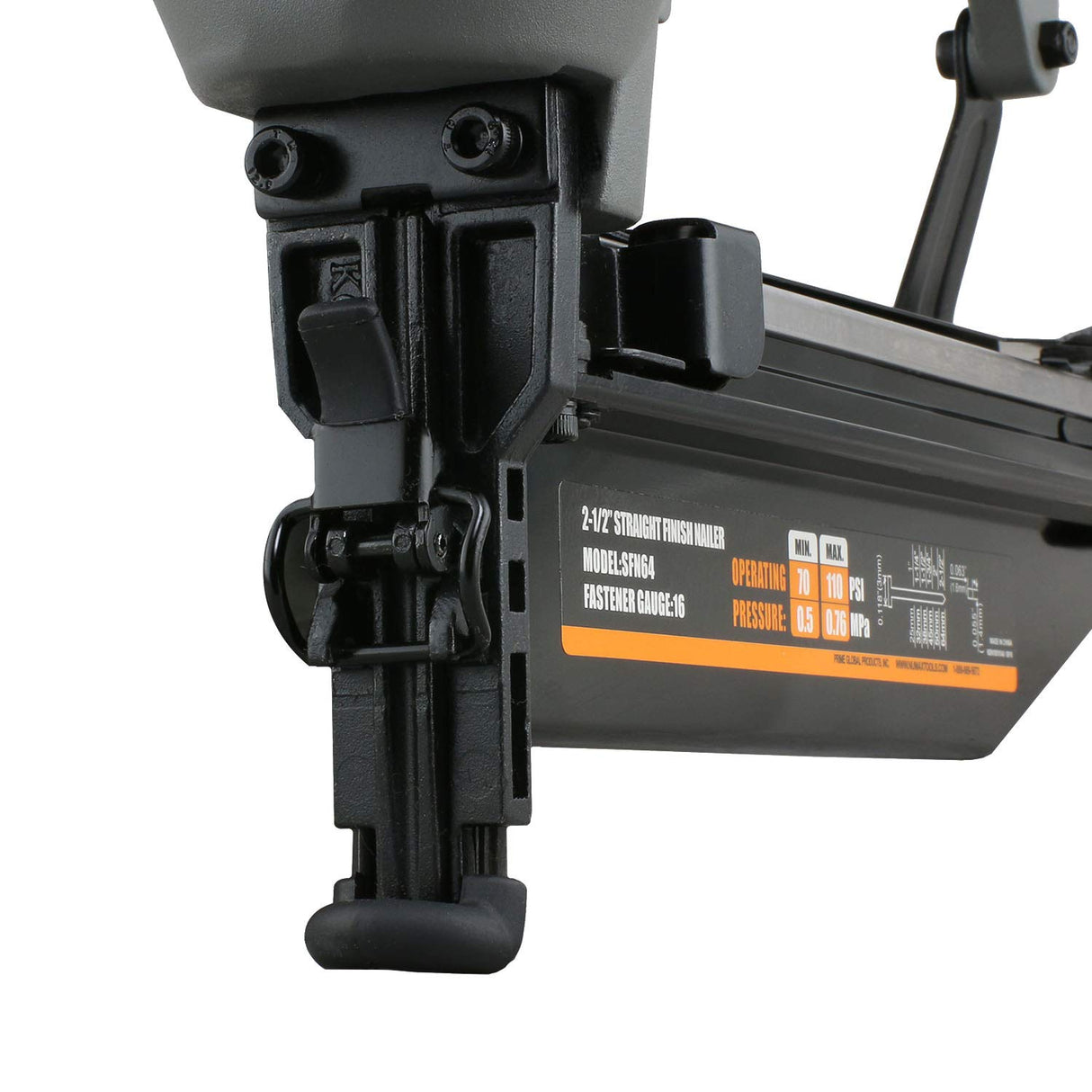 NuMax SFN64 Pneumatic 16-Gauge 2-1/2" Straight Finish Nailer NuMax