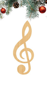 3 Pcs Treble Clef Supply 3" Wooden Shape Ornaments Unique Unpainted Smooth Surface Unfinished Laser Cutout Wood Sheets Boards for Crafts 1/8 Inch Generic