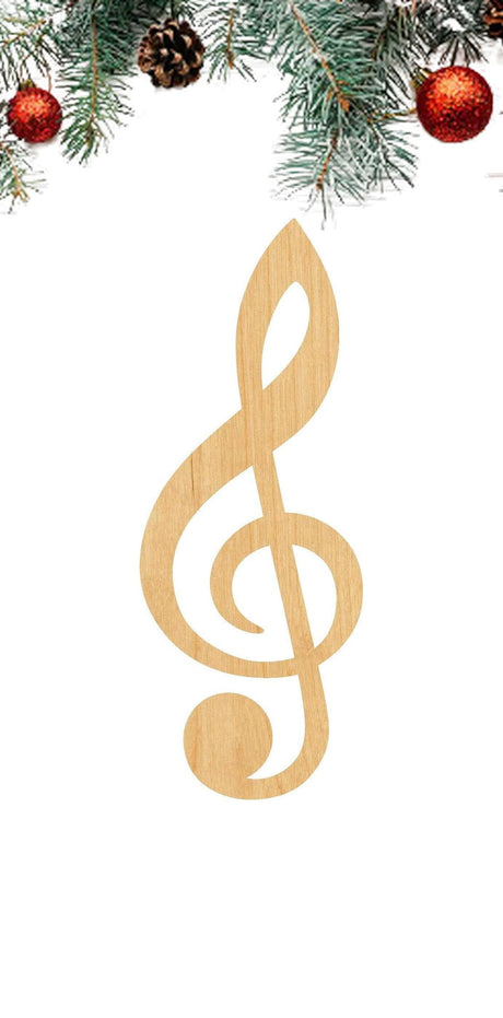3 Pcs Treble Clef Supply 3" Wooden Shape Ornaments Unique Unpainted Smooth Surface Unfinished Laser Cutout Wood Sheets Boards for Crafts 1/8 Inch Generic