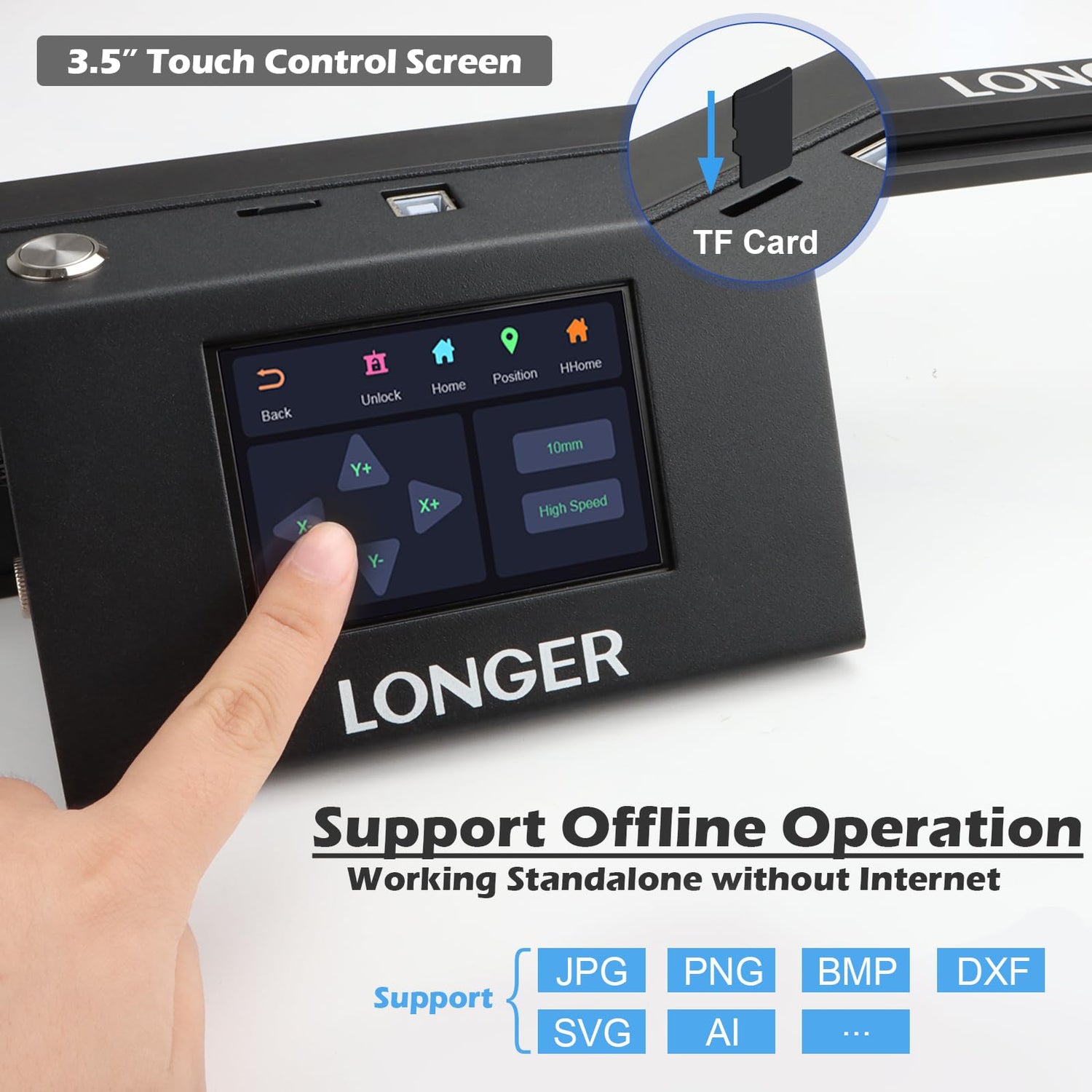 Official LONGER RAY5 Laser Engraver, 20W Laser Engraving Machine with 3.5 inch Touch Screen, 120W DIY Laser Cutter for Custom Design, Laser Engraver Longer