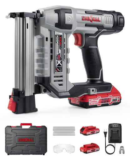 Electric Nail Gun, LINKNAL Cordless Brad Nailer Battery Powered,18 Gauge, 2×20V MAX Li-ion Batteries, Charger and 1000 Nails Included (L820-BN) - WoodArtSupply