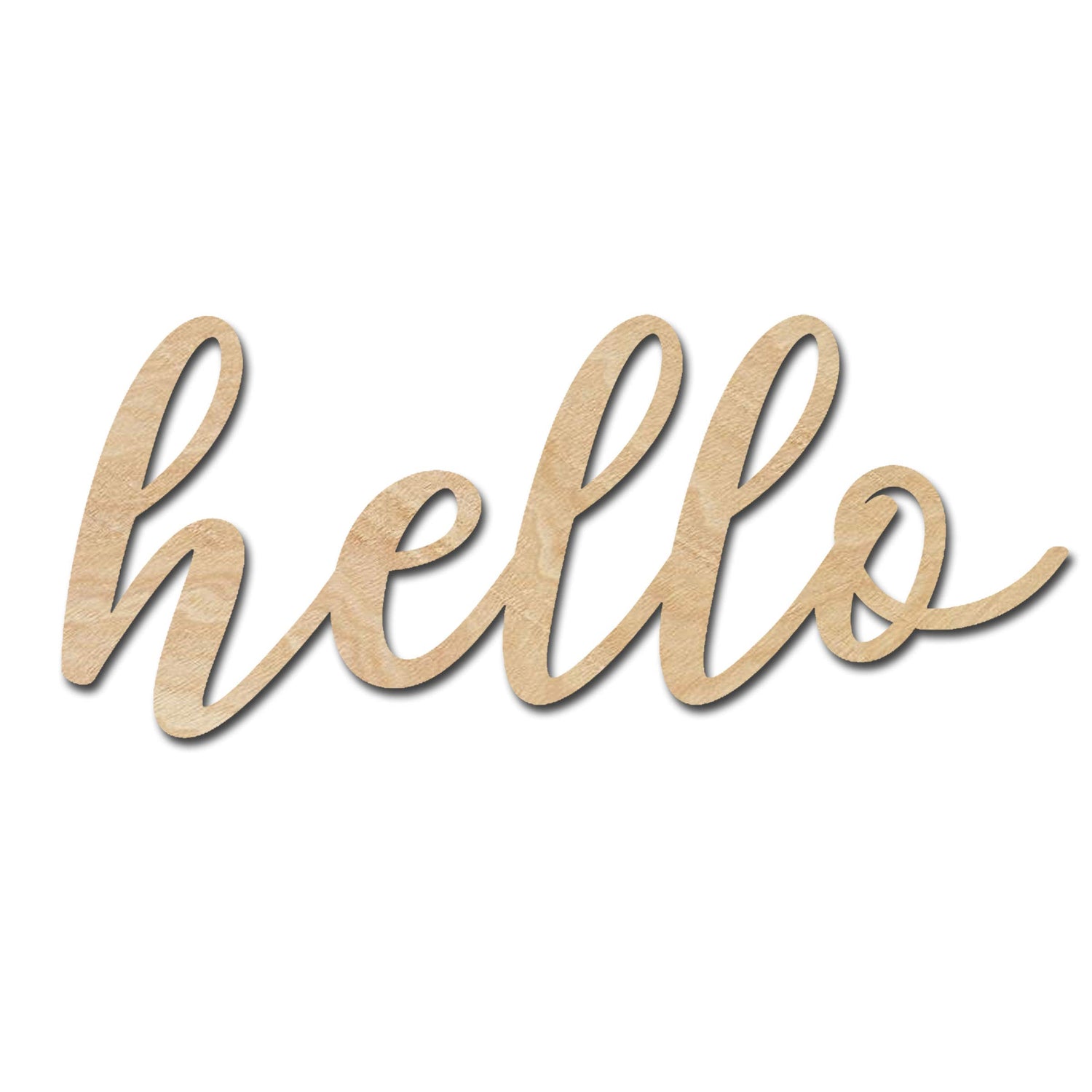 Hello Script Wood Cutouts for crafts, Laser Cut Wood Shapes 5mm thick Baltic Birch Wood, Multiple Sizes Available Elliefont Styles
