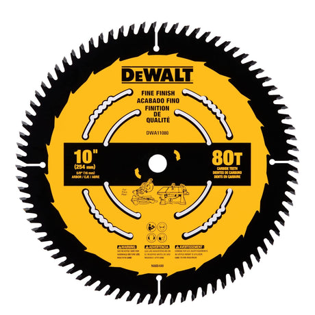 DEWALT Table Saw Blade, 10 inch, 80 Tooth, Fine Finish, Ultra Sharp Carbide (DWA11080) DEWALT